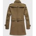 Mens Brown Mid-Length Wool Coat